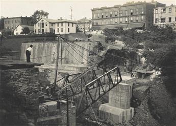 (EVIDENCE--WAPPINGERS FALLS, NEW YORK) A series of 14 photographs, accompanied by affidavits, relating to a construction accident at a